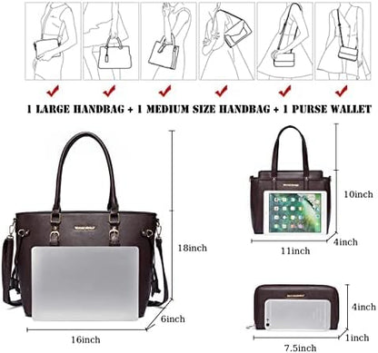 Montana West 3PCS Purses for Women Tote Bag and Wallet Set Shoulder Satchel Handbags