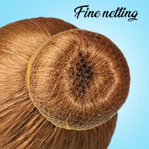 Teenitor Hair Nets and U-Pins Set - 40 Invisible Mesh Nets with Elastic Edge, 80 U-Shaped Pins for Ballet Buns, Sleeping, Wigs (Light Linen)