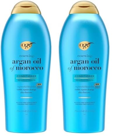 OGX Renewing + Argan Oil of Morocco Conditioner, 25.4 Ounce Salon Size, Blue (Pack of 2)