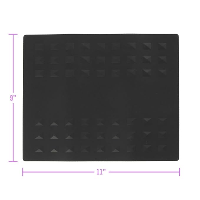 Colortrak Heat-Resistant Styling Station Mat, Silicone Mat Prevents Work Surfaces from Heat Damage of Styling Tools, Prevent Tool from Falling or Slipping, Black, 9 x 11 inches