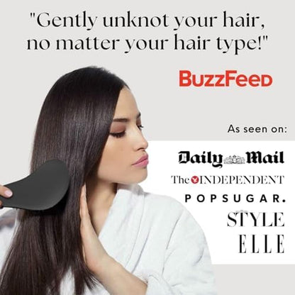 Lily England Hair Brush for Men with Curly, Thick, Straight & Natural Hair - Lightweight Mens Brush with Smooth Flexible Bristles - Black Hairbrush for Man with Wet & Dry Hair