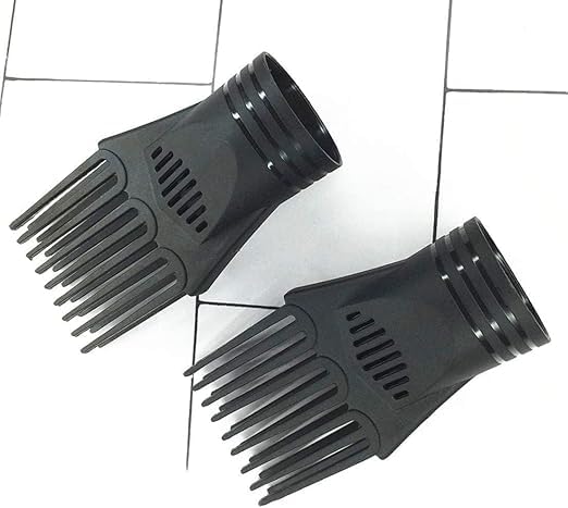 1Pc Black Universal Hair Dryer Comb Attachment for Straightening and Detangling - Nozzle Plastic Hairdressing Salon Blow Comb for Curly, Natural Hair - Styling Tools and Appliances
