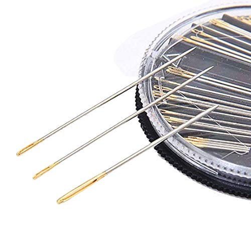 30pcs 9 Teeth Stainless Steel Snap Comb Wig Clips, Hair Extension Clips, Wig Accessories Clip with 30 Assorted Sewing Needles and 2 Rolls Thread (Beige)