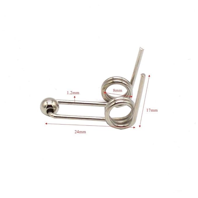 10Pcs Wire Diameter 1.2mm Curling Iron Replacement Double Return Torsion Spring Hair Curling Rod Accessories Styling Tools Appliances (Size : 24mm)