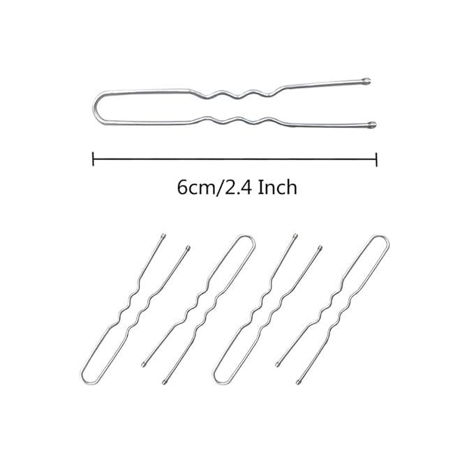 330 Count U Shaped Silver Hair Pins for Buns, YINGFENG 2.4inch Bun Pins Silver Hair Pins for Women with Storage Box for Updos French Twists