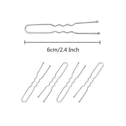 330 Count U Shaped Silver Hair Pins for Buns, YINGFENG 2.4inch Bun Pins Silver Hair Pins for Women with Storage Box for Updos French Twists