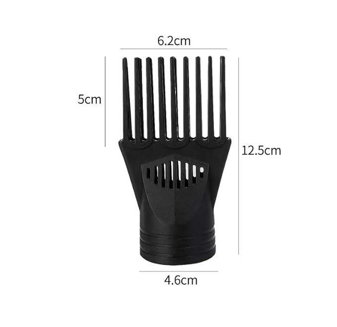 1Pc Black Universal Hair Dryer Comb Attachment for Straightening and Detangling - Nozzle Plastic Hairdressing Salon Blow Comb for Curly, Natural Hair - Styling Tools and Appliances