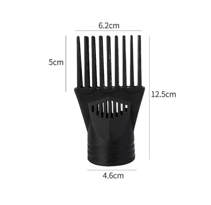 1Pc Black Universal Hair Dryer Comb Attachment for Straightening and Detangling - Nozzle Plastic Hairdressing Salon Blow Comb for Curly, Natural Hair - Styling Tools and Appliances