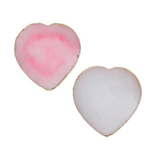Nail Polish Palette, 2Pcs Resin Nail Art Palette, Nail Painting Mixed Color Palettes, Gold Edge Makeup Mixing Tray, Nail Supplies For Nail Techs, Nail Art Display Board(Love)