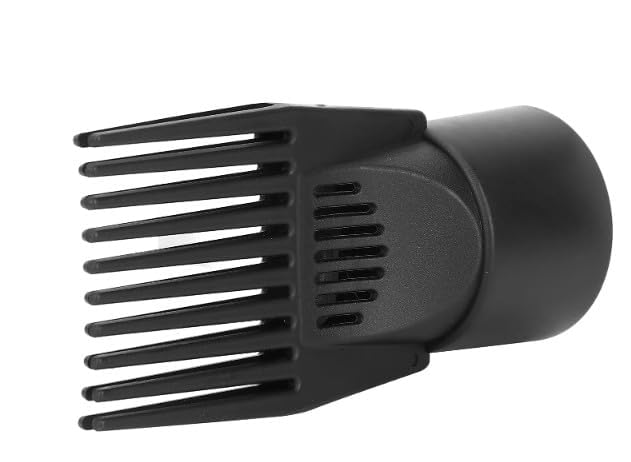 1Pc Black Universal Hair Dryer Comb Attachment for Straightening and Detangling - Nozzle Plastic Hairdressing Salon Blow Comb for Curly, Natural Hair - Styling Tools and Appliances