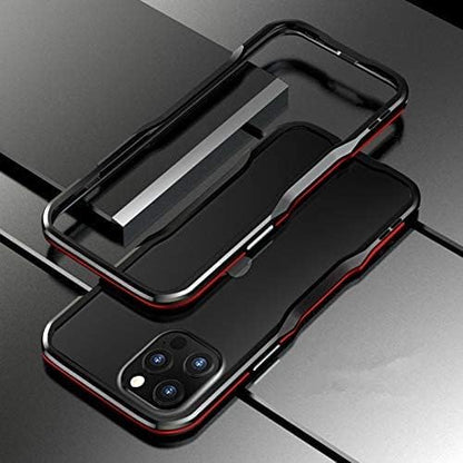 HENGHUI iPhone 13 Pro Aluminum Bumpers Bumper Case Metal Frame Bumper Cover Shock Absorbent Slim Cool Design (13Pro, Black+Red)