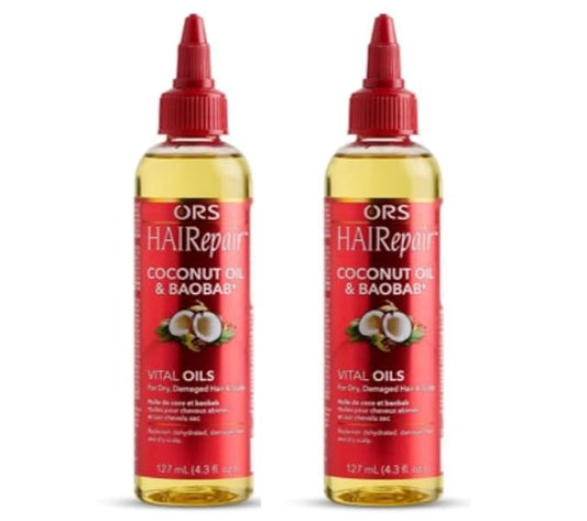 ORS HAIRepair Coconut Oil & Baobab Vital Oils For Dry Damage Hair & Scalp 4.3 Ounce (Pack of 2)