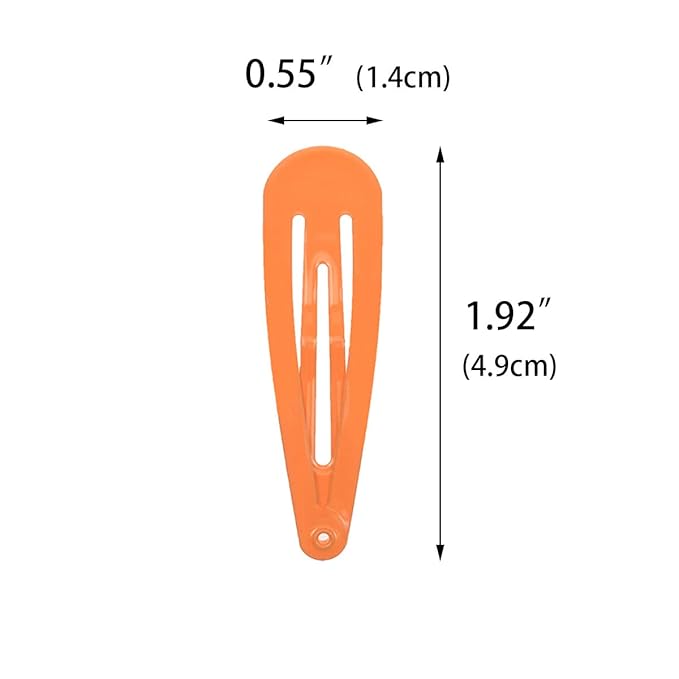40 Counts Orange Color Metal Snap Hair Clips 2 Inch Barrettes for Women Accessories