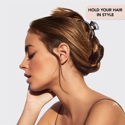 Kitsch Metal Hair Clips for Women - Durable & Elegant Metal Claw Clips, Perfect for Everyday Use & Special Occasions - Hematite, 1 Piece