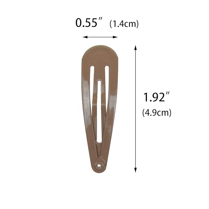 40 Counts Colorful Metal Snap Hair Clips 2 Inch Barrettes for Women Accessories (brown)