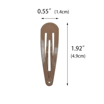 40 Counts Colorful Metal Snap Hair Clips 2 Inch Barrettes for Women Accessories (brown)