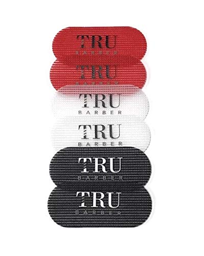 TRU BARBER HAIR GRIPPERS ® 3 COLORS BUNDLE PACK 6 PCS for Men and Women - Salon and Barber, Hair Clips for Styling, Hair holder Grips (Red/White/Black)