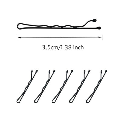 220 Count Mini Wavy 1.38 Inch bobby pins black with Storage Box, Suitable for All Hair Types, Hair Clips for Kids, Girls and Women