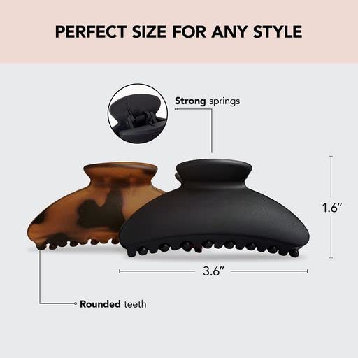 Kitsch Medium Claw Clips for Women - Stylish Hair Accessories for Thick & Thin Hair - Cute Clips for Teen Girls, 2pc Set
