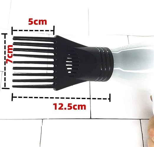 1Pc Black Universal Hair Dryer Comb Attachment for Straightening and Detangling - Nozzle Plastic Hairdressing Salon Blow Comb for Curly, Natural Hair - Styling Tools and Appliances
