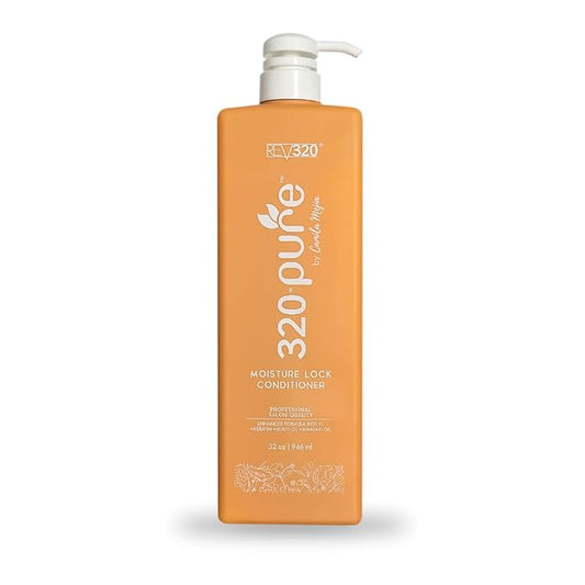 320Pure Moisture Lock Conditioner 32oz, Hydrating, Moisturizing Hair Conditioner for Women & Men, Sulfate-Free, Keratin & Argan Oil Formula for Color-Treated, Damaged, Dry, Straight and Curly Hair