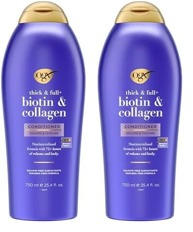 OGX Thick & Full + Biotin & Collagen Conditioner, Salon Size, 25.4 Fl Oz (Pack of 2)