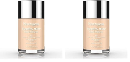Neutrogena Healthy Skin Liquid Makeup Foundation, Broad Spectrum SPF 20 Sunscreen, Lightweight & Flawless Coverage Foundation with Antioxidant Vitamin E & Feverfew, Natural Beige, 1 fl. oz (Pack of 2)