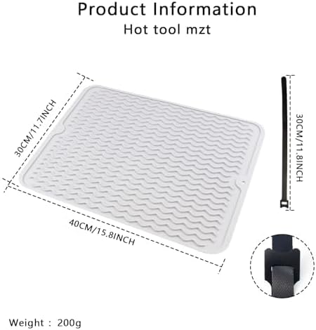 Oversize Silicone Heat Resistant Mat, Heat Mat with Velcro for Curling Iron, Travel Cover Cushion for Curling Irons, Hair Bands and Styling Tools(15.7" X 11.8")