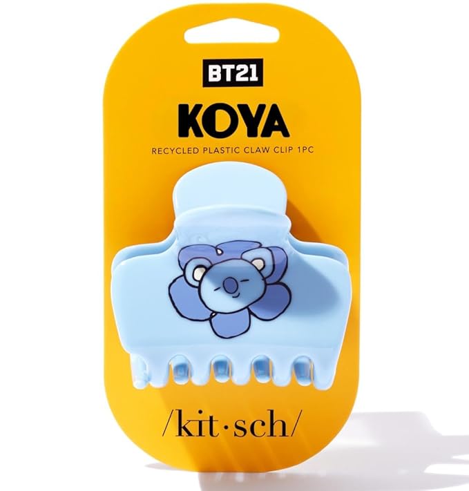 Kitsch BT21 Recycled Plastic Puffy Medium Hair Clips for Women, Medium Claw Clips for Thin Hair, Claw Hair Clips for Short Hair for Women