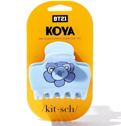 Kitsch BT21 Recycled Plastic Puffy Medium Hair Clips for Women, Medium Claw Clips for Thin Hair, Claw Hair Clips for Short Hair for Women