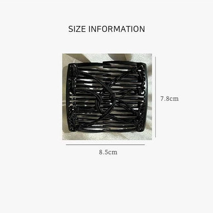2Pcs Black Adjustable Elastic Hair Comb,Stretchy Double Comb Hair Clip,No Crease Hair Pins Double Slides Hairpins Combs Women Hair Styling Accessories Hair Care Styling Tools and Appliances