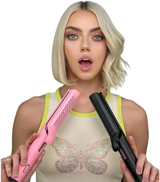 Airflow Styling Flat Iron, 2 in 1 Hair Straightener & Curler, Ceramic Plates, Tourmaline Coating, 360 Degree Air Vents, Sunny Styler - Black