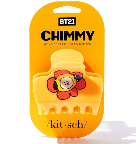 Kitsch BT21 Women Recycled Plastic Puffy Medium Hair Clips, Claw Clips for Thin and Short Hair, Chimmy