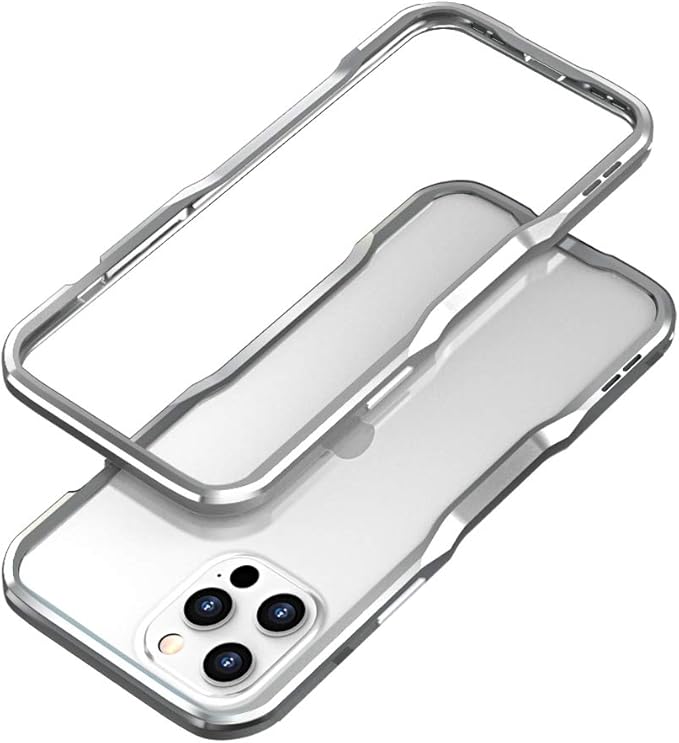HENGHUI iPhone 13 Pro Aluminum Bumpers Bumper Case Metal Frame Bumper Cover Shock Absorbent Slim Cool Design (13Pro, Silver)