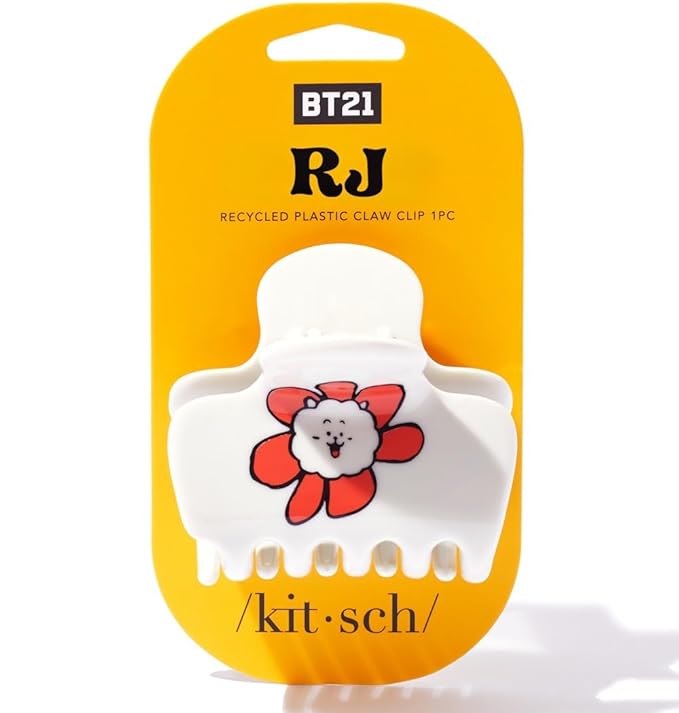 Kitsch BT21 Recycled Plastic Puffy Medium Hair Clips for Women, Medium Claw Clips for Thin Hair and Short Hair for Women