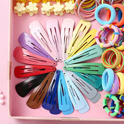 786 pcs Colorful Hair Clips, Ties, Ponytail Holders, Rubber Bands for Girls and Toddlers Hair Accessories Set