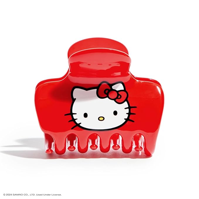 Kitsch Hello Kitty Recycled Plastic Puffy Medium Hair Clips for Women, Medium Claw Clips for Thin Hair, Claw Hair Clips for Short Hair, Medium Hair Claw Clips for Women