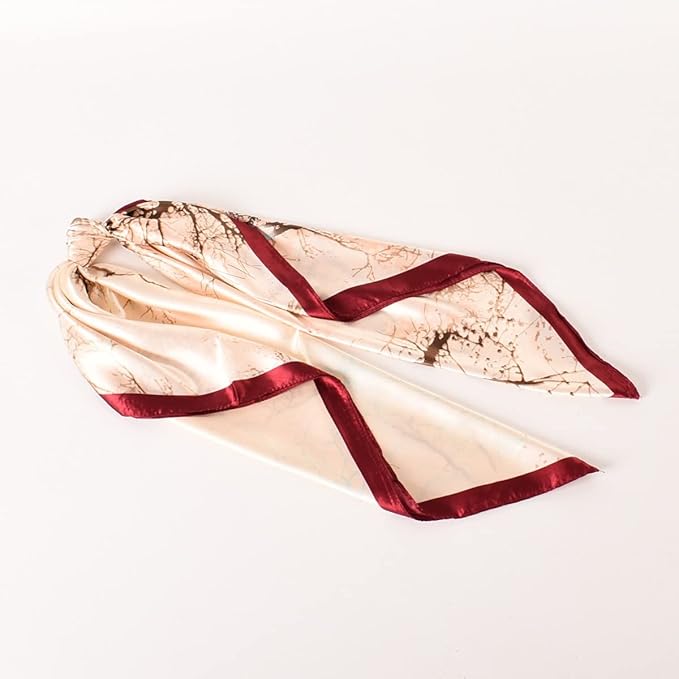 35 x 35 Women's Fashion Pattern Large Square Silk Like Hair Scarf Head Sleeping Wrap Satin Neck Bandana for Gift…