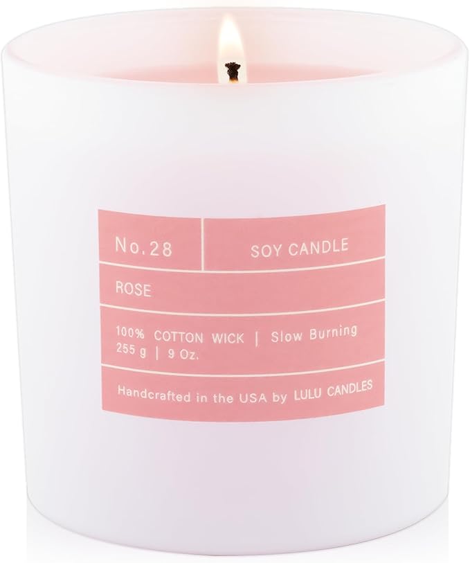Lulu Candles | Smells Like Roses | Luxury Scented Soy Jar Candle | Hand Poured in The USA | Highly Scented & Long Lasting (9 Oz. Limited Edition)