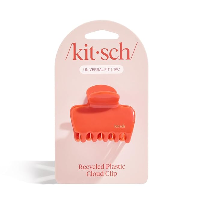 Kitsch Medium Hair Clips for Women – Strong Hold Claw Clips for Thick or Thin Hair – Recycled Plastic, Non-Slip, Durable - Cherry, 1pc