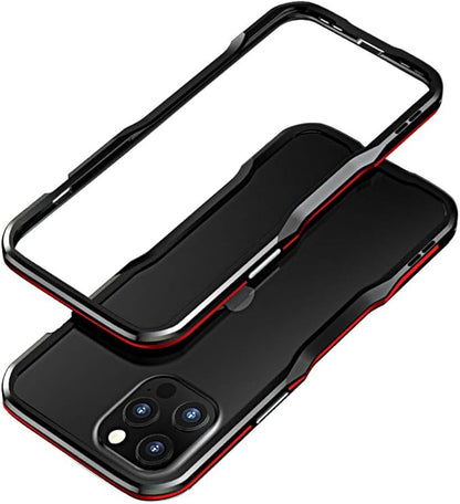 HENGHUI Aluminum Bumpers Compatible with iPhone 12 Pro/iPhone 12 6.1-INCH Bumper Case Metal Frame Bumper Cover Shock Absorbent Slim Cool Design (iPhone12/iPhone12Pro, Black+Red)