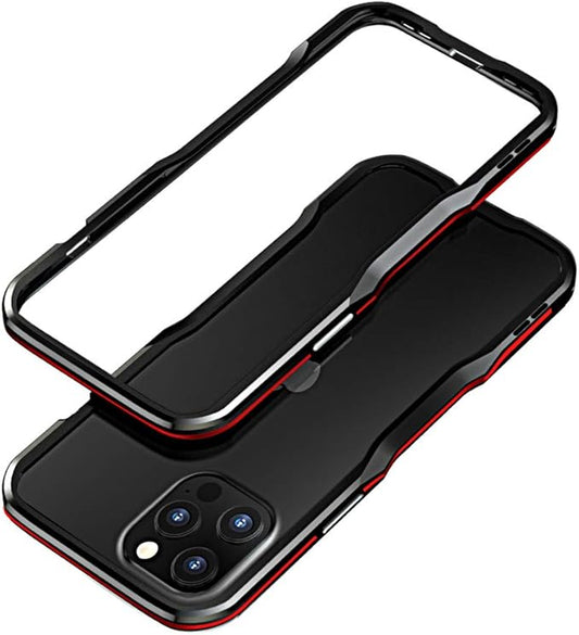 HENGHUI Aluminum Bumpers Compatible with iPhone 12 Pro/iPhone 12 6.1-INCH Bumper Case Metal Frame Bumper Cover Shock Absorbent Slim Cool Design (iPhone12/iPhone12Pro, Black+Red)