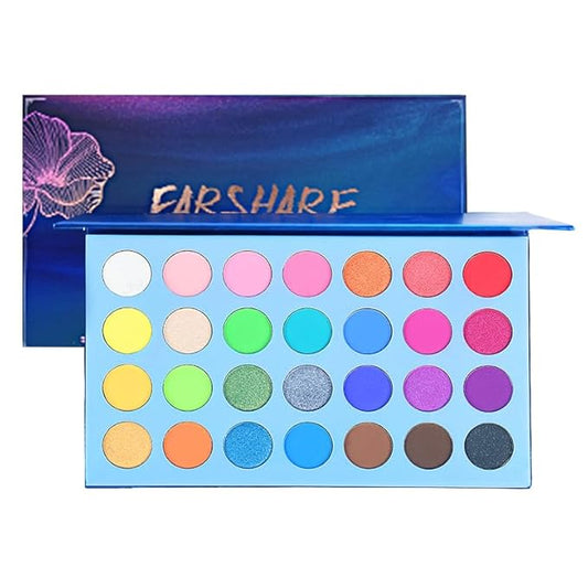Highly Pigmented Eye Makeup Palette, Matte Shimmer Metallic Eyeshadow Pallet Long Lasting Blendable Natural Colors Make Up Eye Shadows Cosmetics