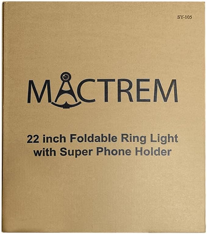 22" Foldable Large Ring Light with Stand for iPhone iPad,75" Tripod with Overhead Shooting Bracket 50W 6500K 4 Clips/LCD Display/2 USB PortsTattoo Barber Makeup Studio Video Photography Lighting