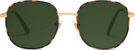 SOJOS Classic Trendy Square Sunglasses for Women Men Cute Big Frame Gold Shades SJ1137