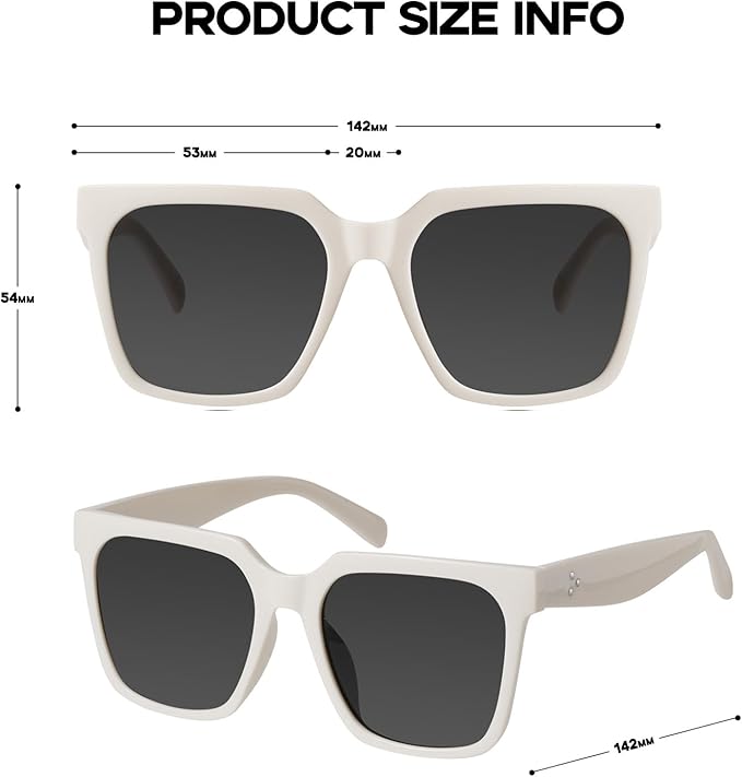 mosanana Oversized Square Sunglasses for Women Simple Trendy Style MS51917