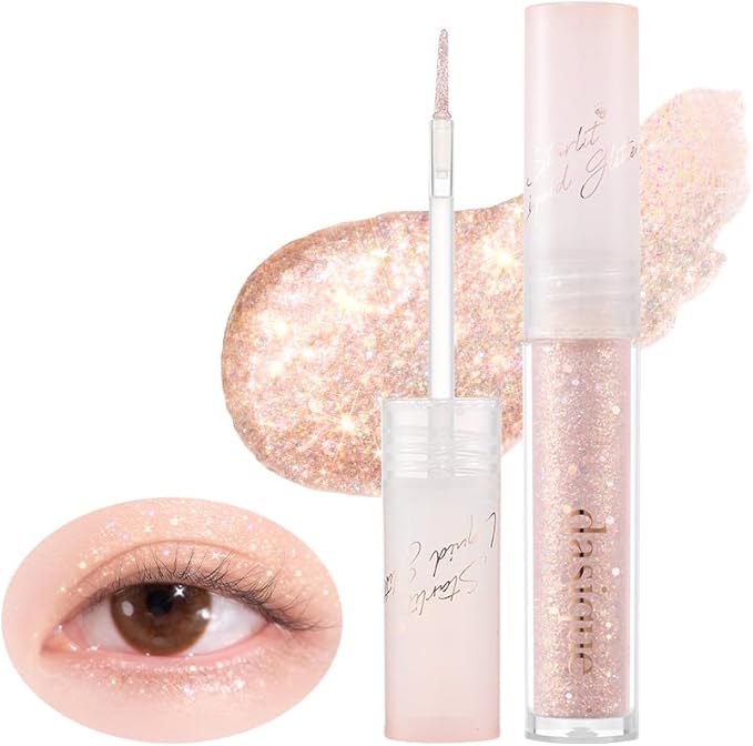 dasique Starlit Jewel Liquid Glitter (05 Light Peach) | Twinkle Glitter Shadow | Long-lasting | Multi-dimensional sparkle finish | Quick drying | Multipurpose
