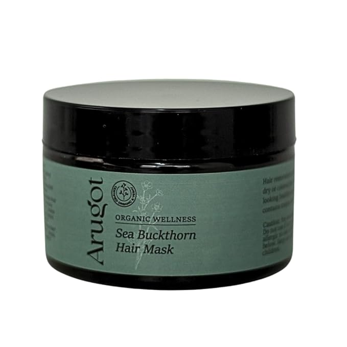 Organic Sea Buckthorn Oil Hair Treatment Mask, Made In Israel, Nourishes Dry, Damaged Hair, 8.7 Fl Oz