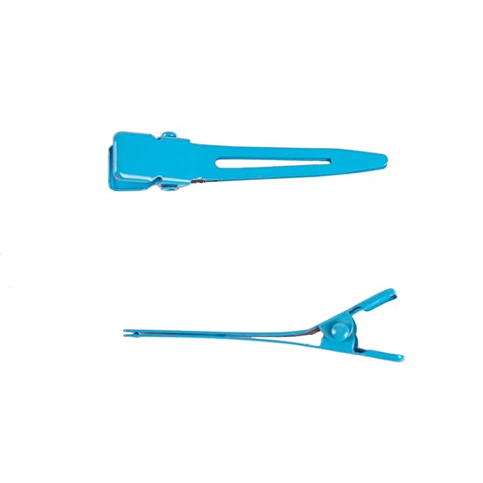 100 Packs blue Alligator Curl Clips, bandenger 1.8 Inch Single Prong Clips Hair Accessories,for Girls and Women,Hair Styling,Hair Coloring, Random Color (blue)