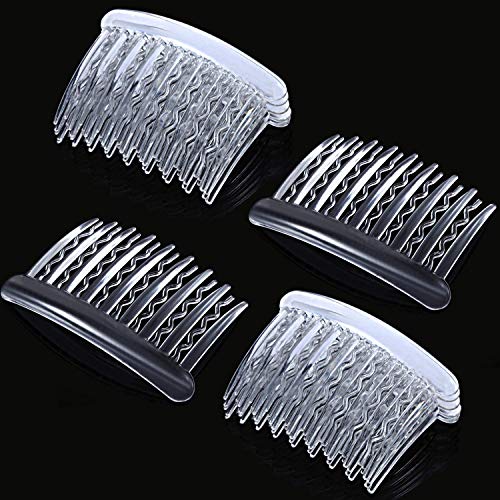 12 Pieces Plastic Teeth Hair Combs Tortoise Side Comb Hair Accessories(Transparent)